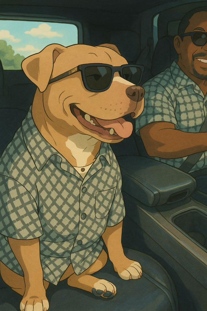 Pitbull with sunglasses